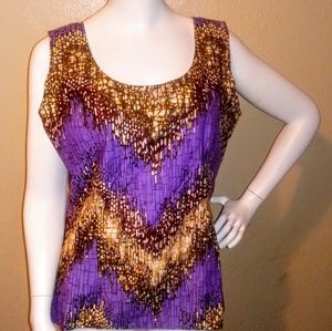 African print sleeveless shirt